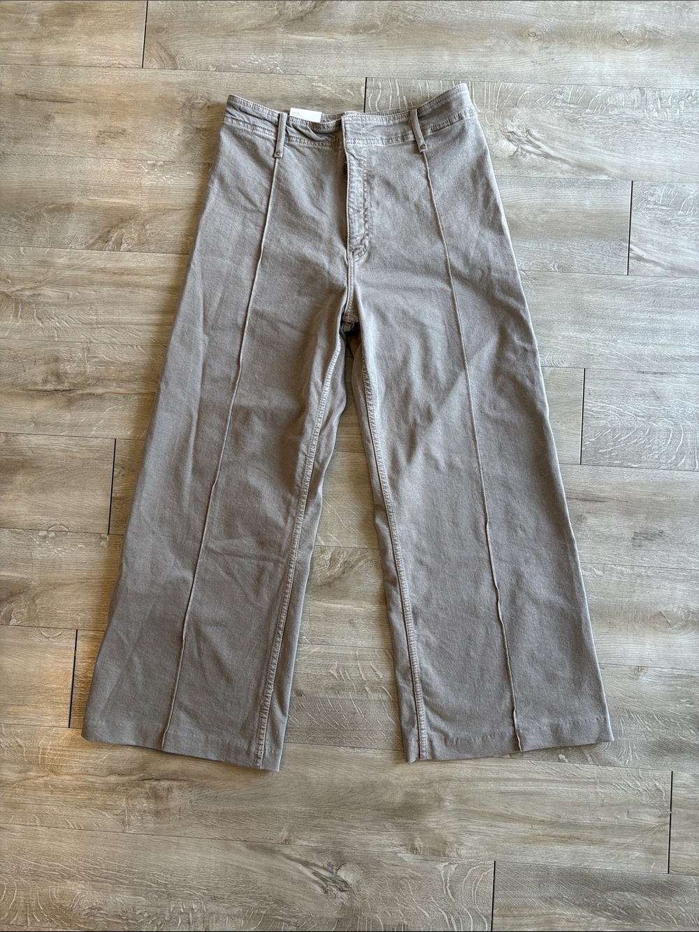 NWT Zara Women's Wide-Leg Chinos Taupe Pants Size 12